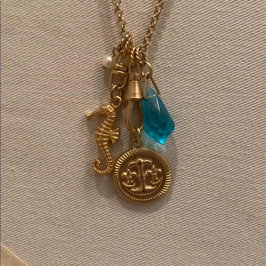 Mud Pie Long Gold Necklace With Nautical Charms 20$